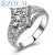 ZOCAI Side Stone Split Shank Real 1.6 CT Natural F-G / VS Princess Cut Diamond Engagement Ring 18K White Gold W03761